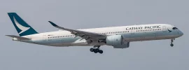 Cathay Pacific Airbus A350 on approach to Hong Kong International Airport