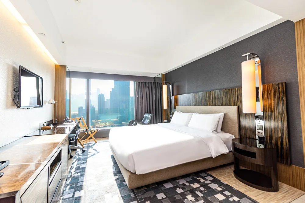 Harbour-view room at Hotel ICON, Hong Kong